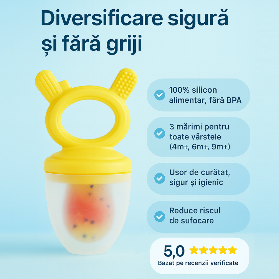 Suzeta de Fructe din Silicon pentru Bebelusi