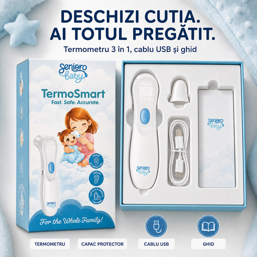 Termometru 3 în 1 Senioro Baby și cutia branduită